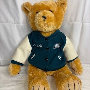 24" Bear in Philadelphia Eagles Leatherman Jacket  "Coach" Plush Teddy GoodStuff